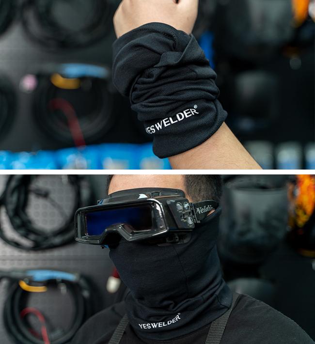 YESWELDER Flame Resistant Welding Neck Gaiter | FR Polyester Fiber Balaclava Face Mask | Breathable Headwear Bandana for Welders, Fire Safety, and Spark Protection