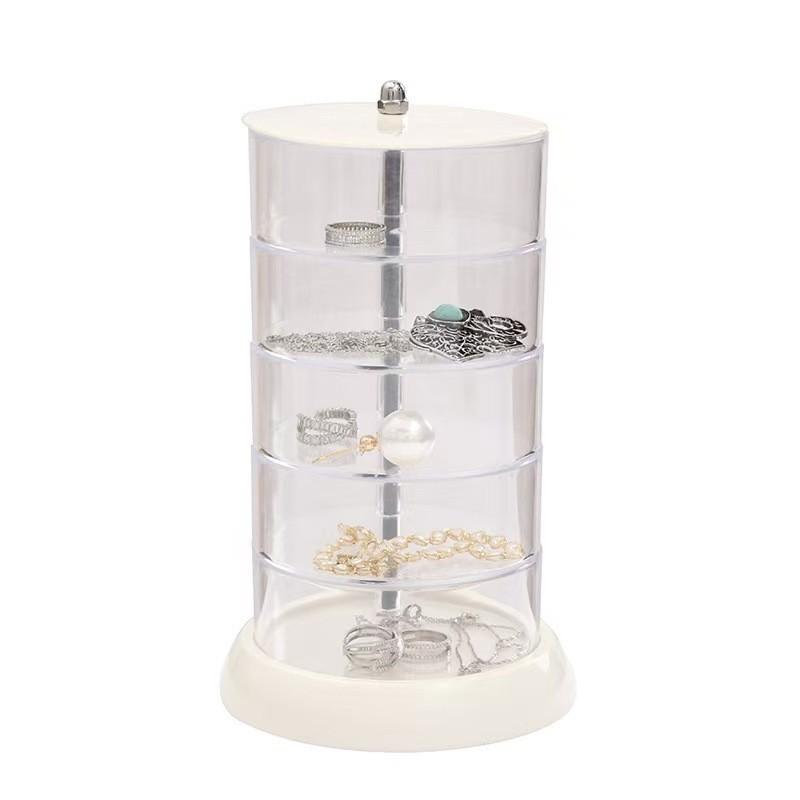 Simple Design Storage Box, Jewelry Box, Rotating Bracelet Case, Transparent Buddha Beads Display Box, Elastic Band Organizer