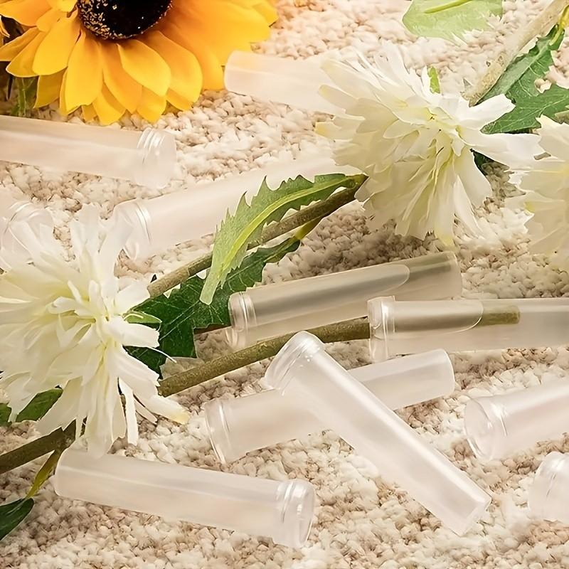 30pcs Floral Stem Water Tubes Plastic Flowers Vials Stem Water Tube Small Rose Water Holder Florist Supplies For Flower Arrangements Decoration