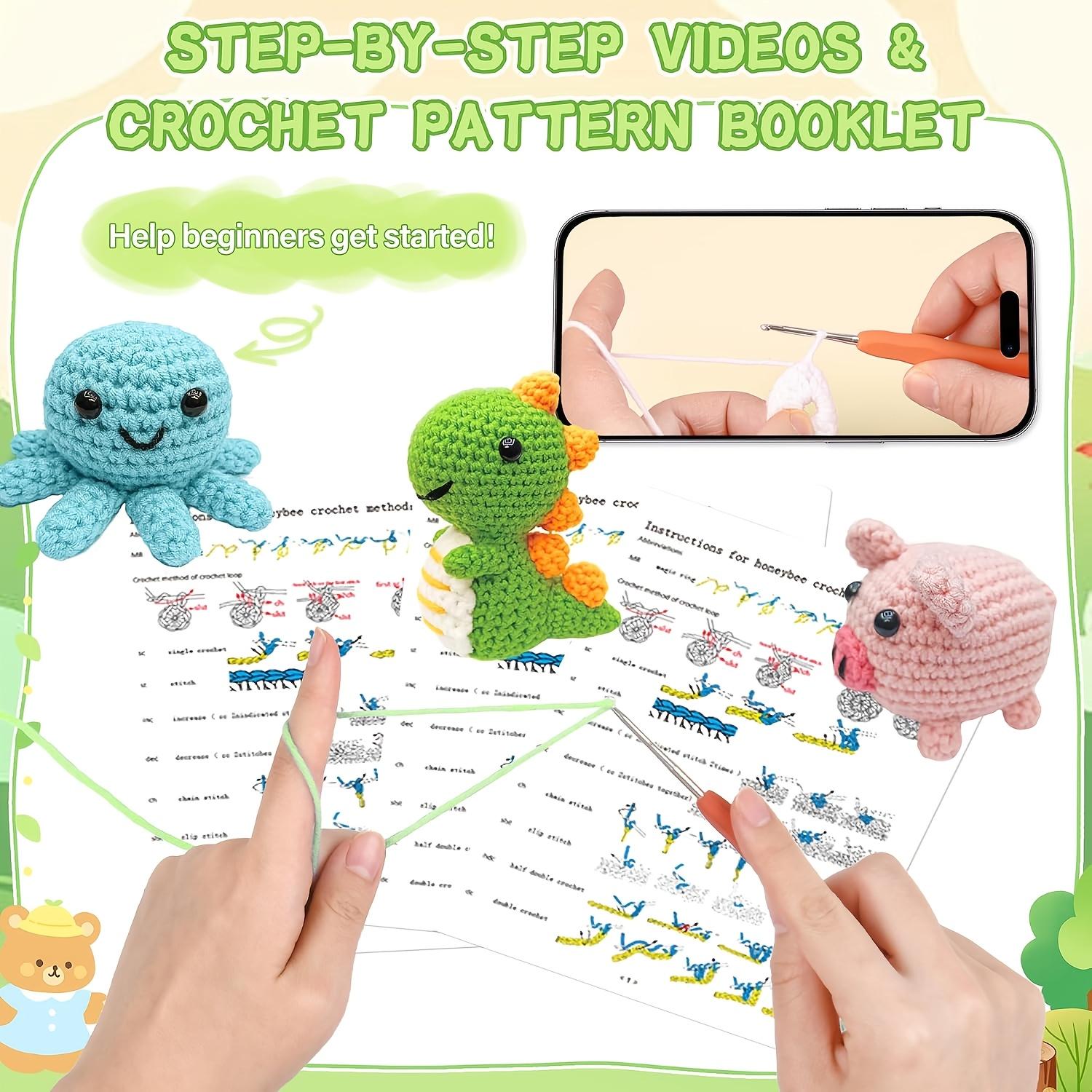 This 8-piece crochet kit is perfect for beginners.It includes a complete set of crochet tools, progressive patterns, and video tutorials.Suitable for adults, women, and men looking to start crochet.