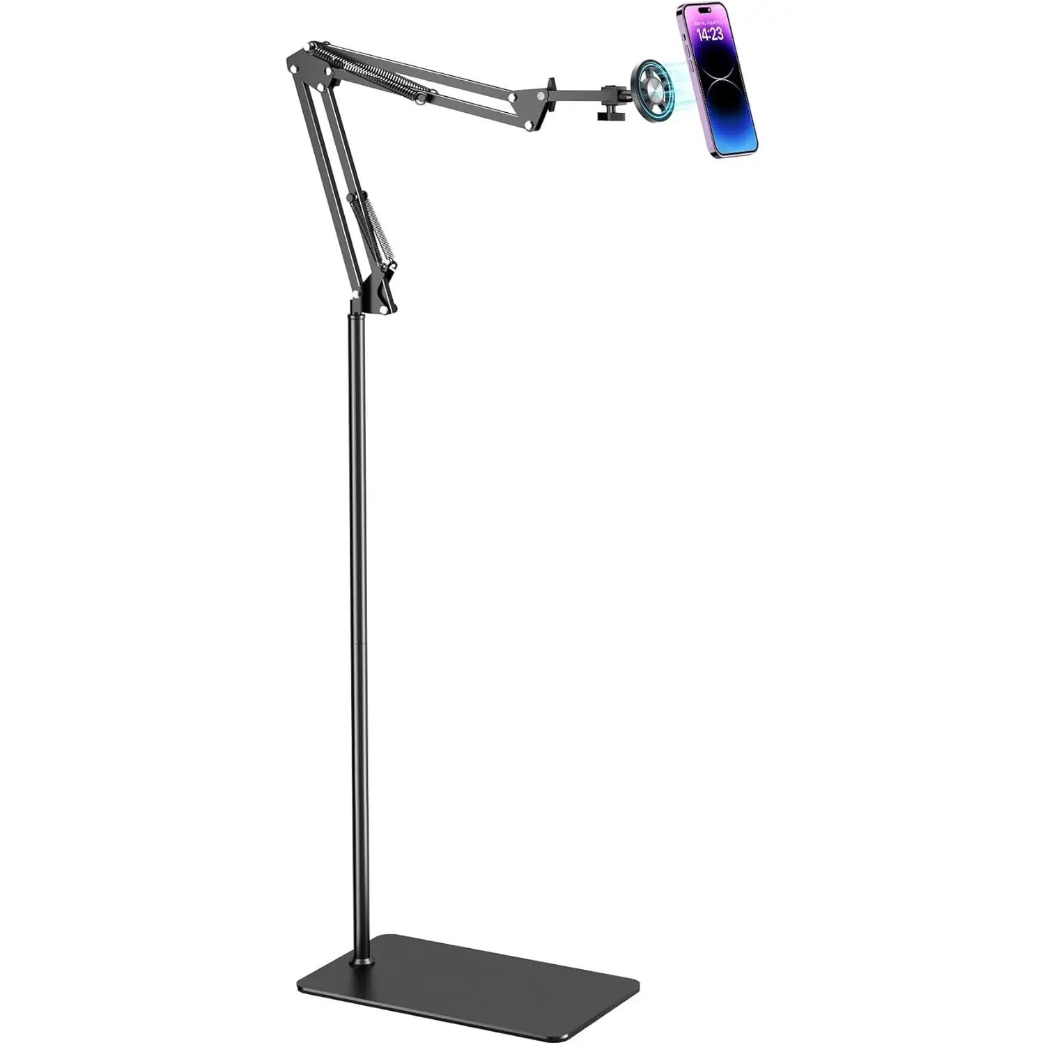 Floor  Phone Holder for Bed Laying Down, Adjustable Bedside Phone Stand for  Magsafe, Headboard Cell Phone Mount for Reading
