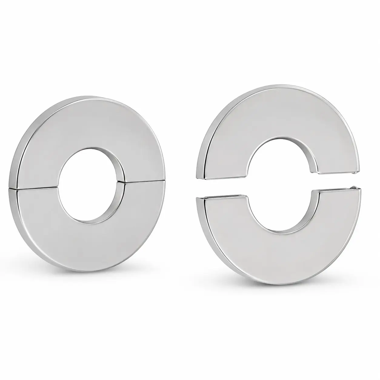 22mm Stainless Steel Split Pipe Escutcheon Plate Self-Adhesive Round Wall Hole Cover for Faucet  Angle Valve Gas Pipe and Water Pipe Plumbing Accessories