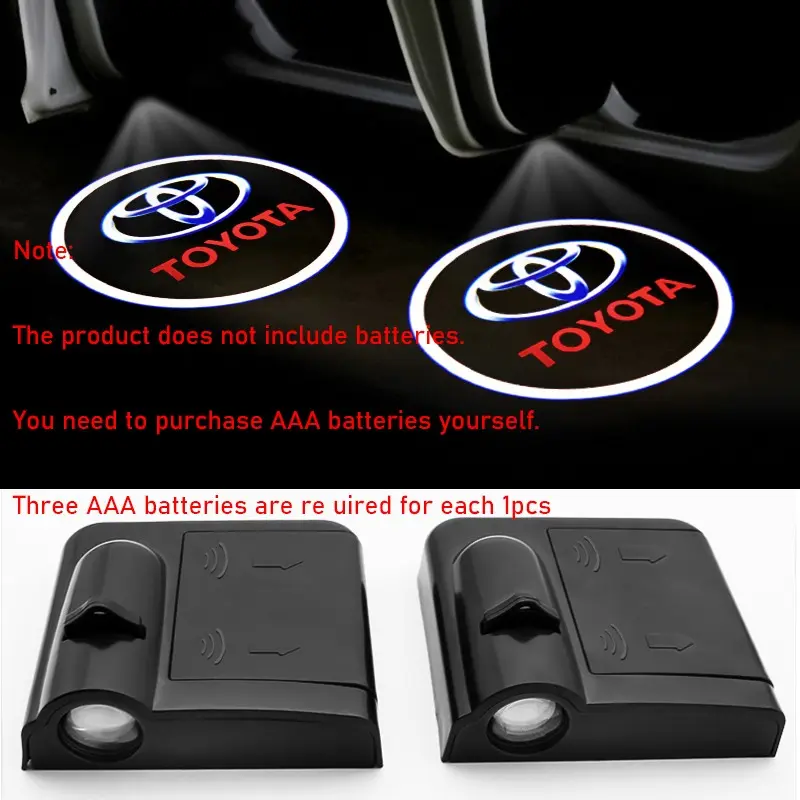 2Pcs LED Car Logo Door Welcome Light Laser Projector Logo Ghost Shadow Light For Toyota Camry Prius Yaris Hilux Avensis Auris Corolla