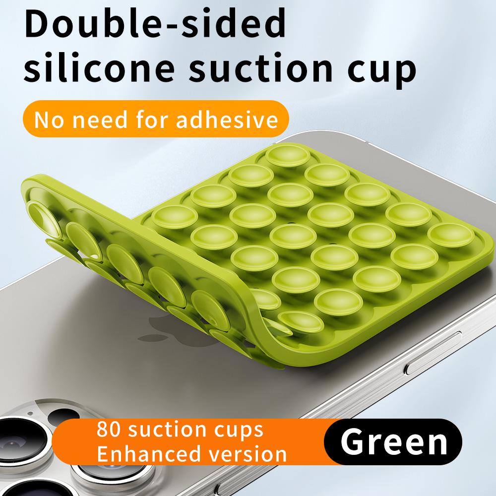 HISTORYOO Silicone Suction Cup Phone Case Mount Sticky Double Sided Phone Grip on Glass Metal Plastic For Phone, For Case, Hands-Free Vacuum Grip Holder for iPhone & Android, Phone Accessory for Selfies and Videos, Removable