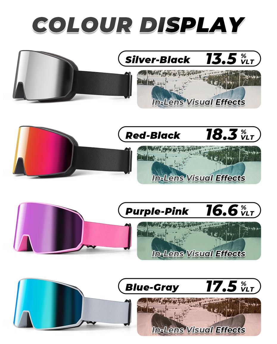 VICTGOAL Ski Goggles Double Layers Anti-fog UV400 Protection for Men, Women & Youth,Snowboarding Goggles Snowmobile Eyewear Outdoor Skiing Polarized Snow Lenses