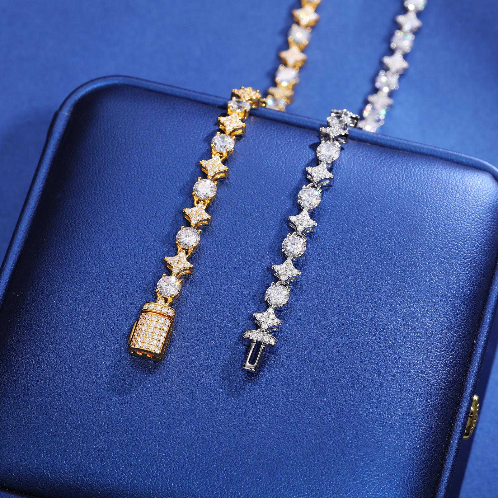 【BS9250030】6mm Iced Out Bling  Bracelet S925 Sterling Silver For Women Exquisite Party Wedding Girlfriend Valentine's Day Jewelry