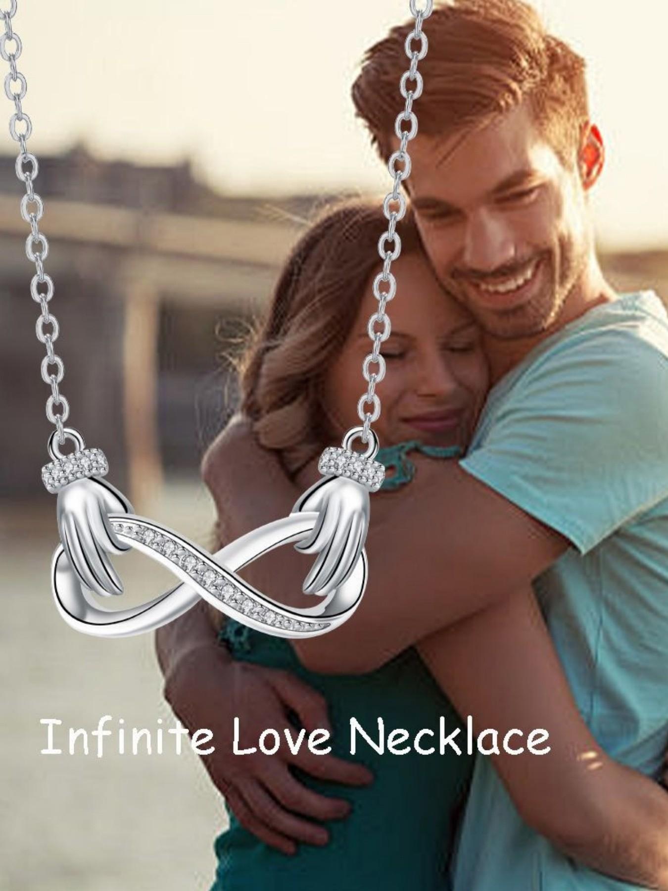 Infinite Hold · Heart Glow Original infinity symbol necklace, premium and versatile.Paired with a surprise double-door preserved rose jewelry gift box.Ideal gift for birthdays, Mother’s Day and Valentine’s Day.