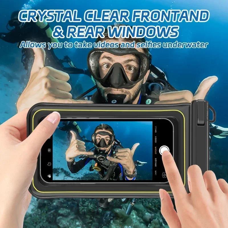 2  PCS Upgrade Sponge Waterproof Phone Bag Universal Crossbody Travel Organizer Bag Swimming Surfing Storage Pouch For iPhone Samsung Xiaomi Google