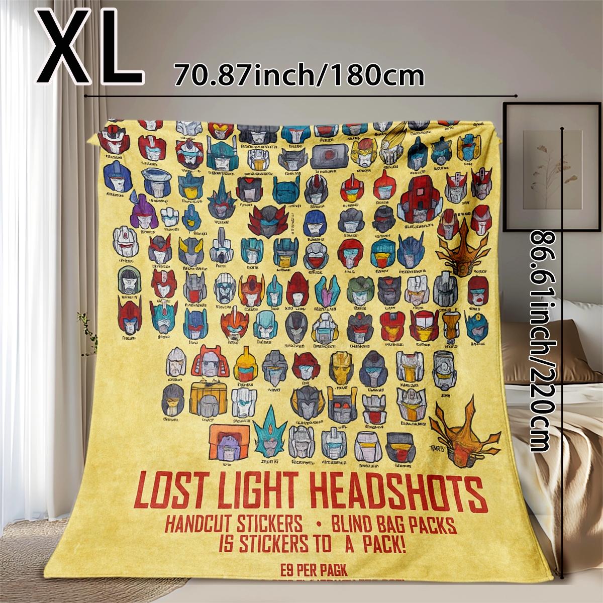 Transformers Lost Light Headset Vintage Plush Blanket, Soft Warm Multifunctional for Sofa Bed Car Office Camping, All-Season Gift