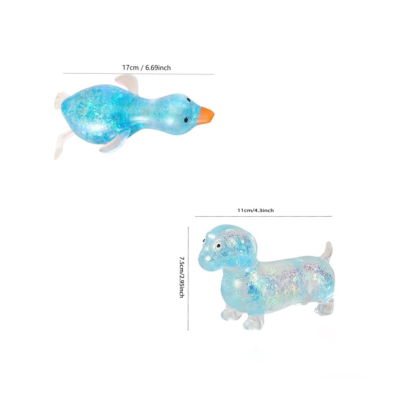 1/2/4PCS Dachshund Squishy Toy, Squishy Weiner Dog, Stress Relief Toy, Glitter Weiner Dog Maltose Stress Ball, Slow Rise Fidget for Anxiety Relief, Soft Squeeze Desk Gadget for Home Office Travel