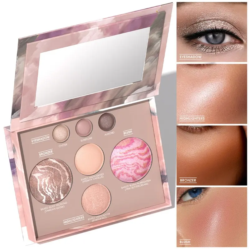 7-Color Contour Eyeshadow and Blush Palette Gift Set Christmas Suitable for Girls