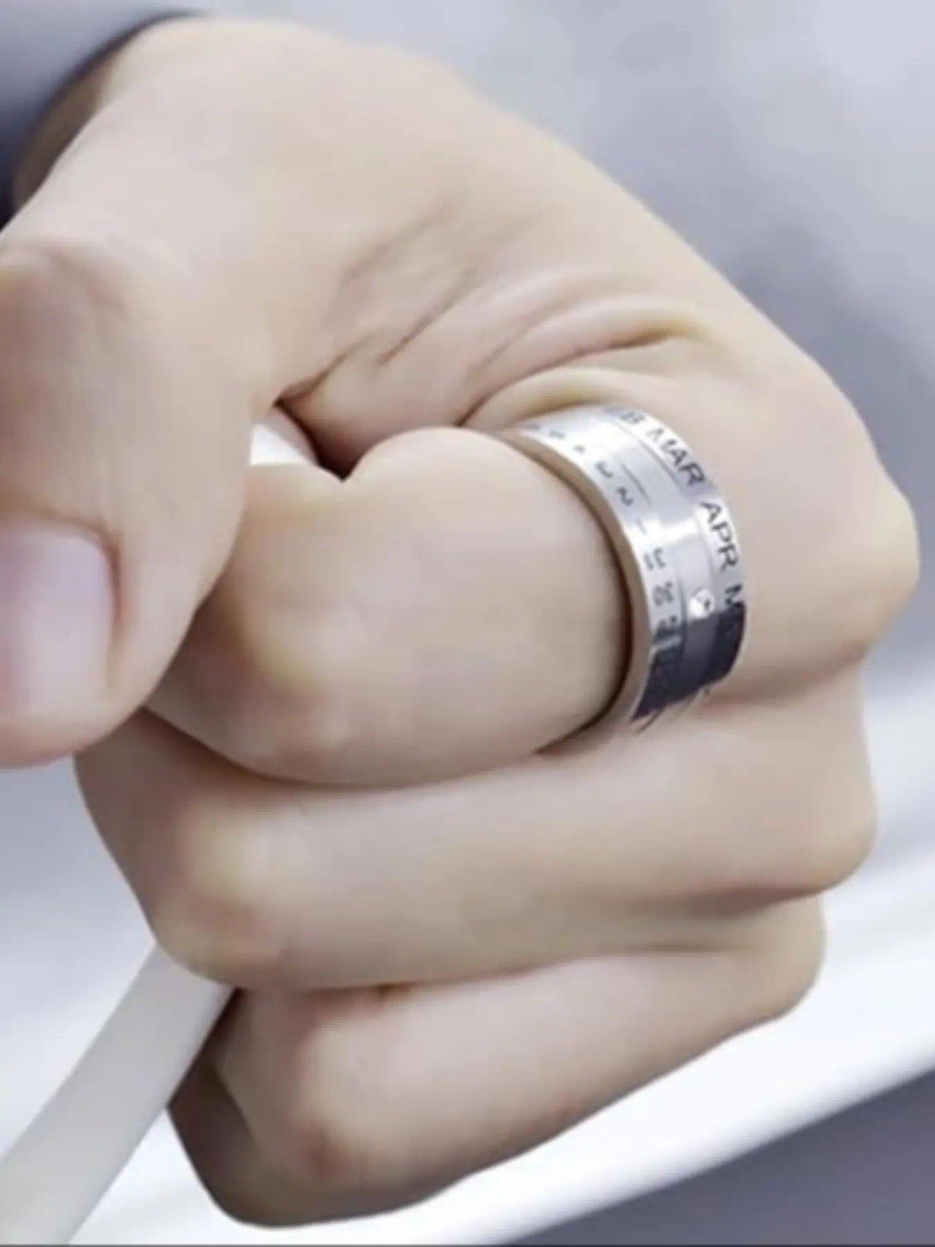 Men's Stress Relief Rotating Ring - Matches Simple Wedding Ring - Month Letters Can Rotate on Men's Ring - High-Quality Stainless Steel Material - Casual Sports Style Jewelry - Men's Ring - Stainless Steel Punk Party Ring - Jewelry