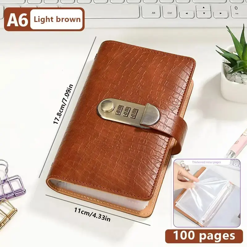 A6 Lockable Rectangular Money Savings Book, Office Stationery for Money Storage, Bill Organization & Monthly Budget Planning of Important Financial Information