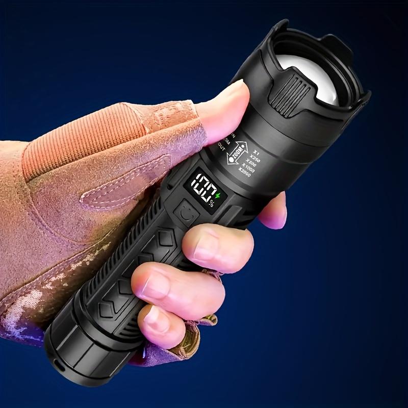 2-Pack Rechargeable LED Flashlights, Portable Zoomable Flashlight with Battery Indicator, Three Lighting Modes for Outdoor, Camping, Work, and Emergency Lighting, High Lumen Flashlight