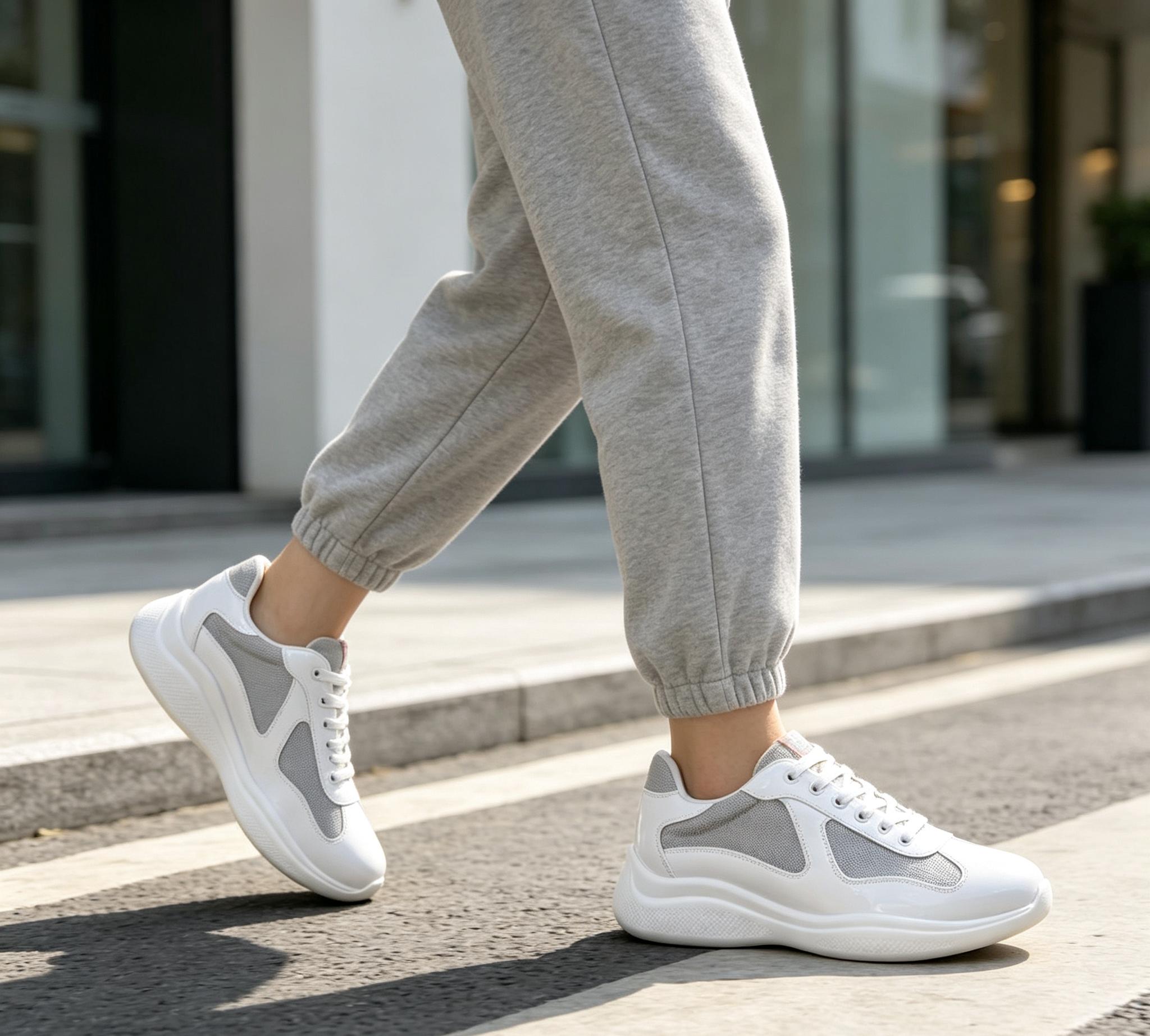 Unisex Low Top Mesh & Leather Platform Sneakers - Thick Platform, Cushioned Sole, Breathable, Lace-Up, Casual Wear Running Shoes (Multiple Trendy Colors), Athletic Running Trainers