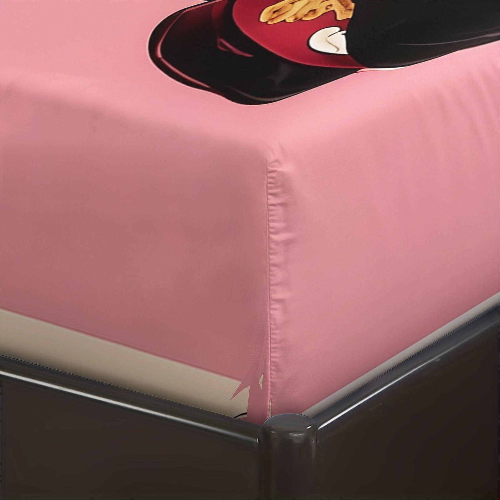 3-Piece Trendy Teddy Bear Patterned Bed Sheet, Soft And Durable Bedding Set Including 1 Bed Sheet And 2 Pillowcases, Suitable For Daily Holiday, Birthday, Gift, Bedroom Decoration For Children And Adults