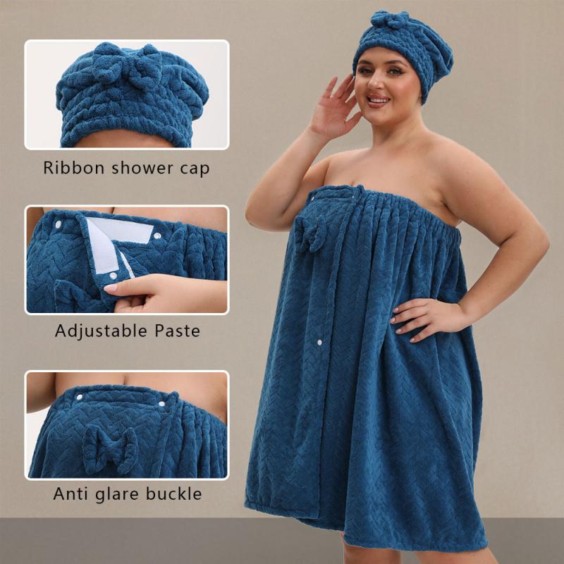 3-piece Set Extra-Large Bath Skirt + Princess Shower Cap,  Sizes 80*210Cm350Gsm, Thickened Bath Skirt, Ideal For Home Use, Adjustable With Suitable For M-XXXXL, Travel, Sauna, And Spa, Dimensions 31.49*82.67In