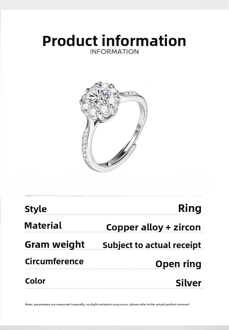 Unique design exquisite full-diamond ring for women, trendy and personalized zirconia minimalist style index finger ring with adjustable opening