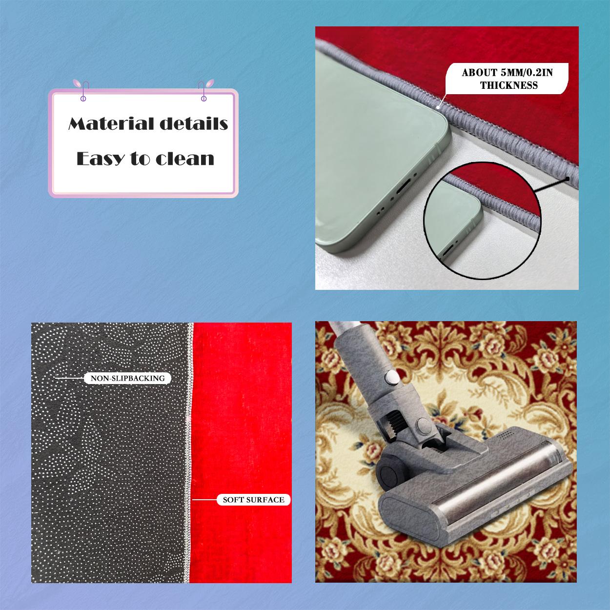 Velvet soft and comfortable patterned printed carpet, suitable for multiple scenarios, available in various sizes, soft and non-shedding.