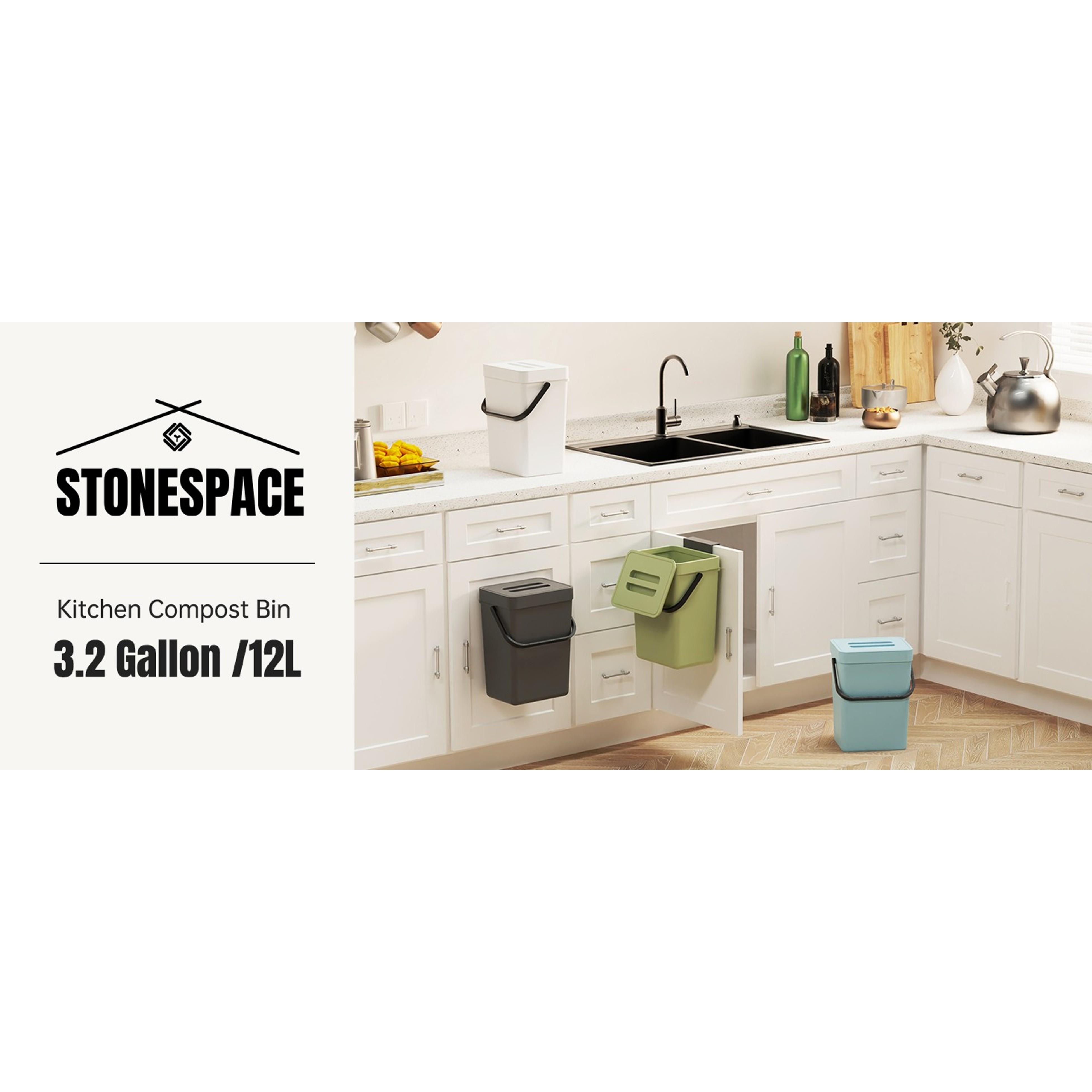 Under Sink Trash Can,Kitchen Compost Bin, 3.2 Gallon/12L, Black | Hanging Garbage Can for Kitchen/Bathroom/Cupboard,Wall Mounted, Plastic Food Waste Bin, RV Trash Can Under Sink Trash Can,Kitchen Compost Bin, 3.2 Gallon/12L, Black | Hanging Garbage Can for Kitchen/Bathroom/Cupboard,Wall Mounted, Plastic Food Waste Bin, RV Trash Can
