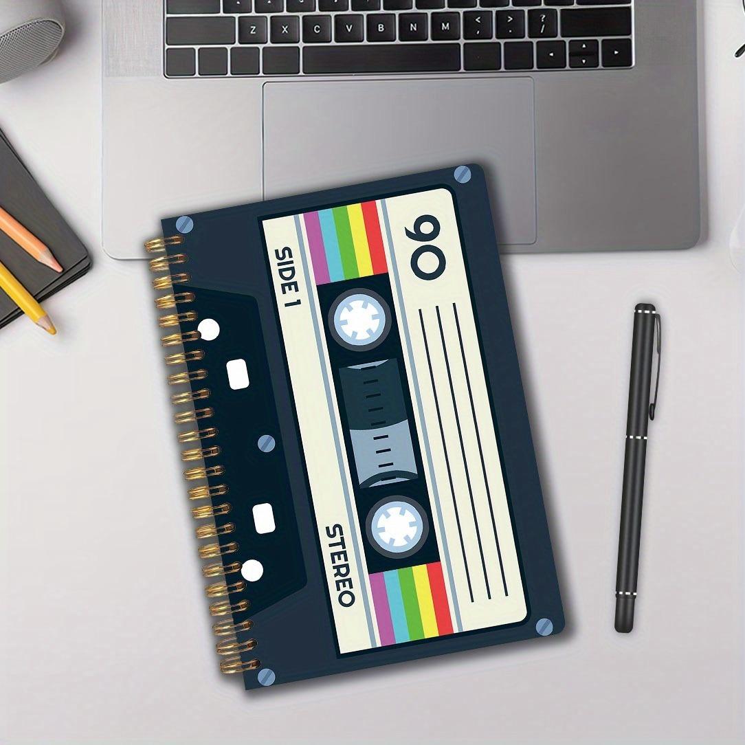 1 book, 5.5x8.3 inches, vintage cassette tape design spiral notebook, vintage music art cover, suitable for music lovers, office supplies and study notes, high-quality paper, sturdy cover, creative professional journal