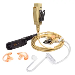 Earpiece, Wired Headset for Motorola Walkie Talkie and Radio with PTT/Mic, Surveillance Acoustic Tube Headset Compatible with Motorola Two-Way Radios XPR 6000 XPR6500 XPR 7000 XiR-P8200 XiR-P8268 2 Way Radio with Medium Earmolds