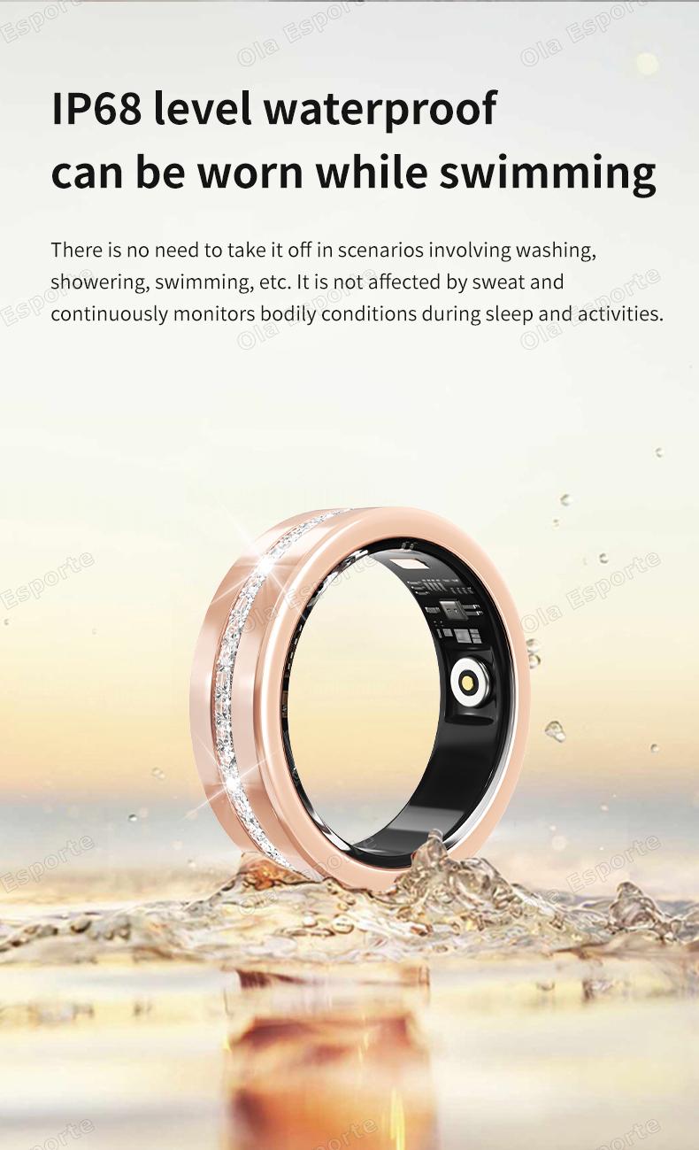 New Smart Ring Lady Heart Rate Sleep Health Monitor Menstrual cycle detection IP68 Waterproof Fashion Sport Rings Women Men