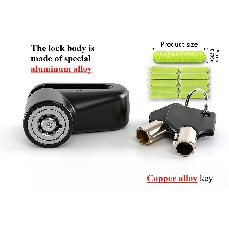 Motorcycle Disc Brake Lock, Anti-Theft Scooter Disk Lock, Anti-Pry Electric Vehicle Brake Rotor Security Lock, Ebike Accessories, Motorcycle Locks Anti Theft
