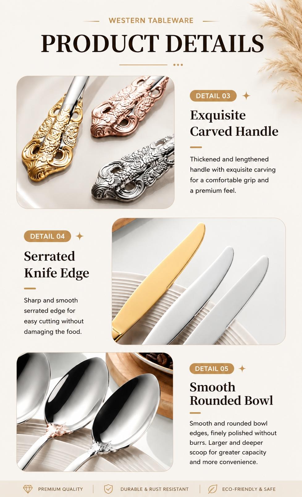 5/20 Piece Stainless Steel Silverware Set, Retro Style, Vintage Design Cutlery, Includes Knife Spoon And Fork For Kitchen,Dishwasher Safe Tableware Cutlery Set, Flatware Set Suitable For Hotel And Restaurant, Vintage Utensils Set