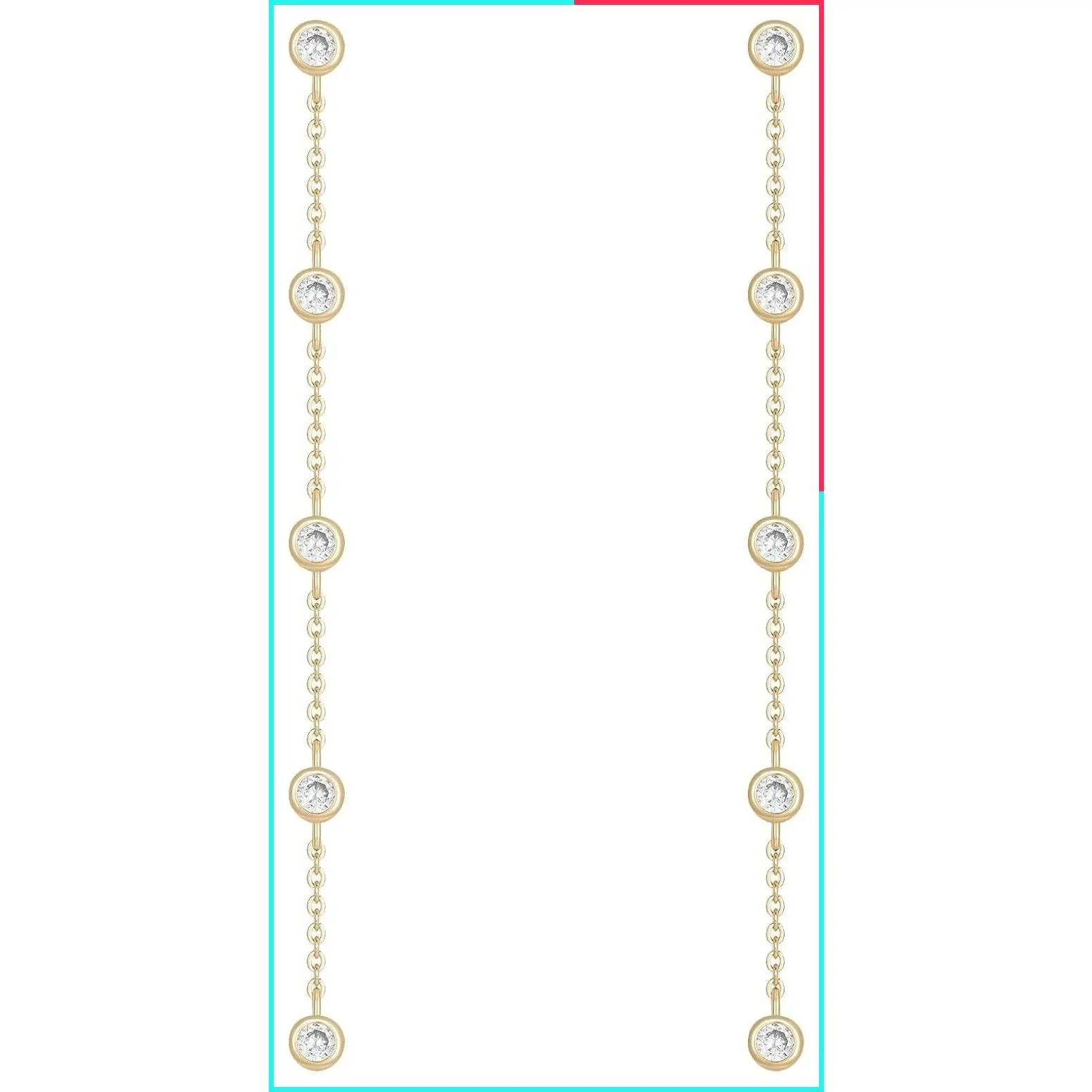 Dainty 18K Gold 5 Pearl Droplet Linear Drop Earrings | Handmade Women's Jewelry