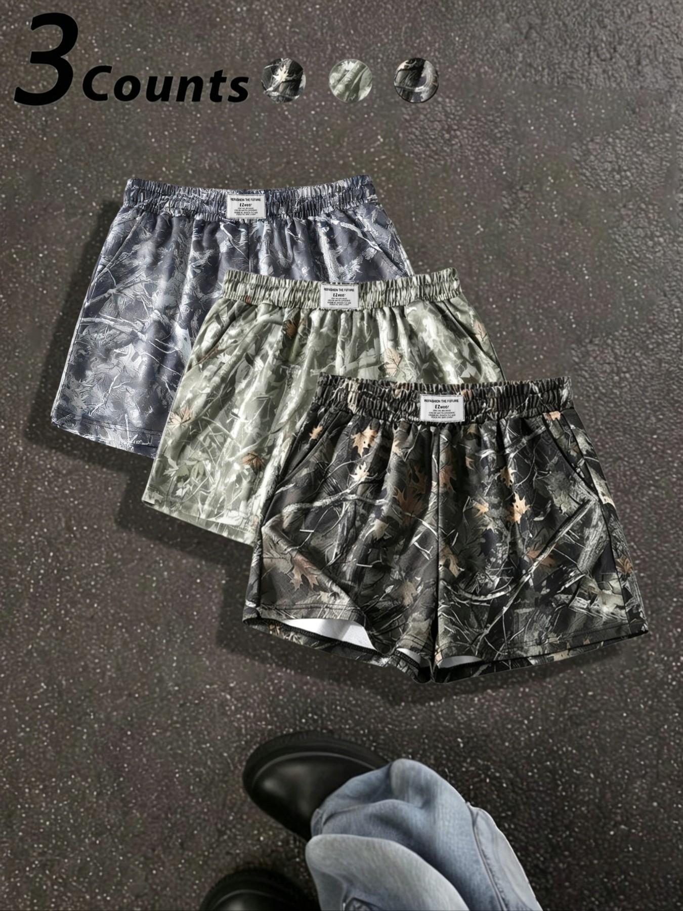 Unisex's Camo Leopard Print Fit Shorts, Casual Comfy Breathable Elastic Sporty Shorts for Summer, Women's Bottoms Womenswear for Daily Wear