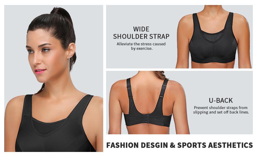 Wingslove Plus Size Sports Bra For Women Comfort Support Wireless Workout Bras with Adjustable Straps & Mesh Panel for High Impact Sports SpringStatements