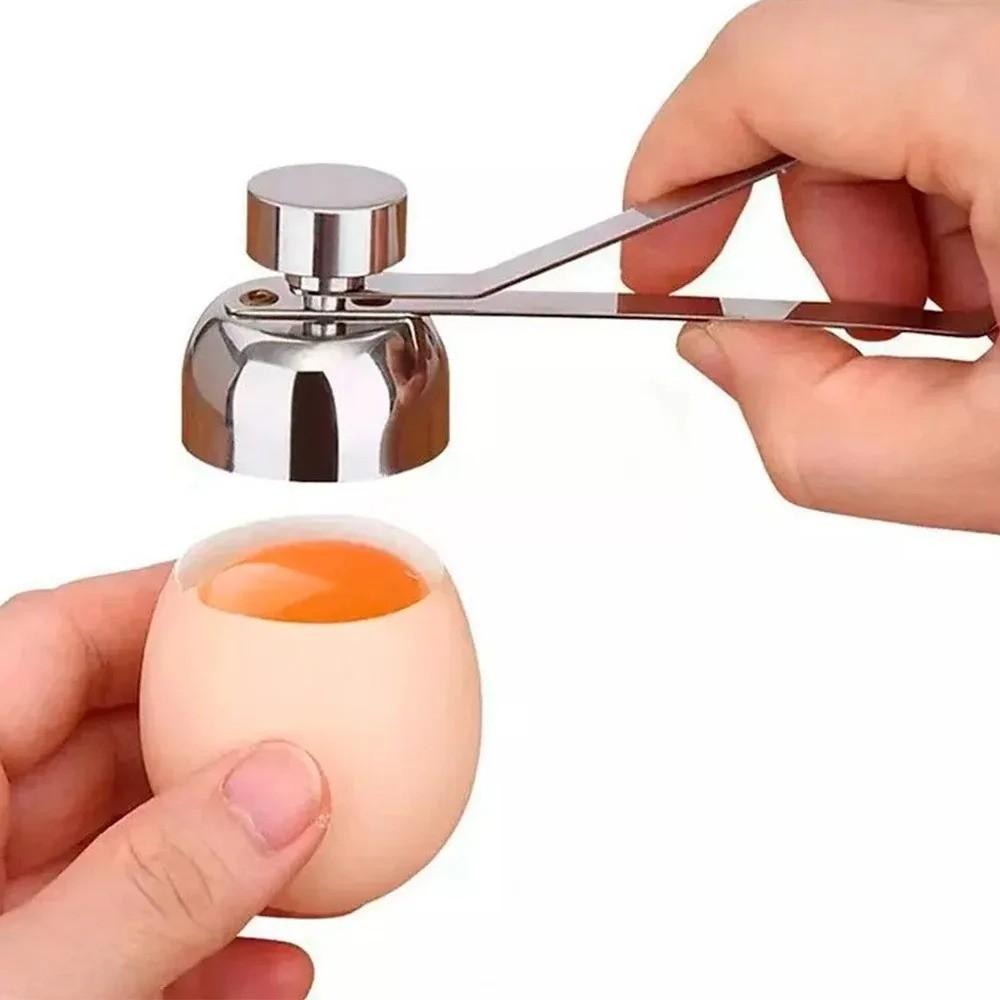 Stainless Steel Egg Shell Opener, Creative Egg Shell Separator, Household Single and Double Head Egg Opener, Kitchen Utensil Tool