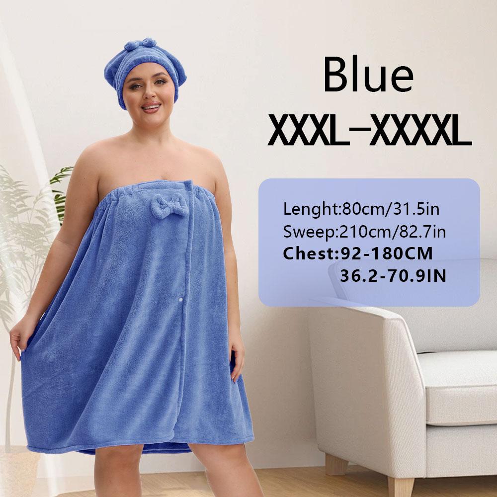 Solid Color Bathrobe & Bath Towel Set, Adjustable Shower Cap Included Bathrobe & Bath Towel, Soft Comfortable Bathrobe & Towel for Home Travel Sauna, Bathroom Towel