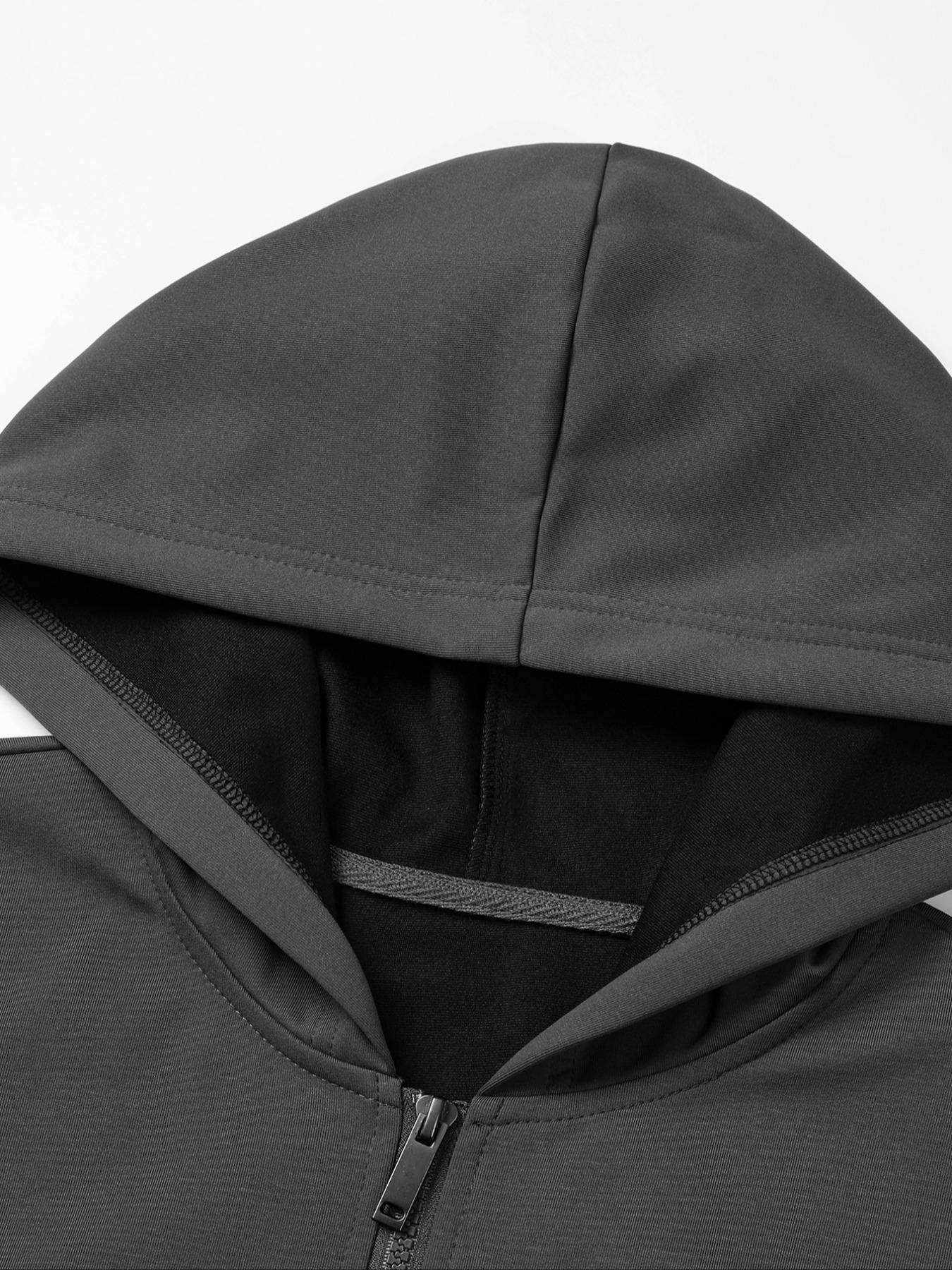 American Vintage Streetwear Hooded Cardigan, Long Sleeve Zip-Up Sweatshirt, Casual Fitted Top, All-Season Comfortable Fashion