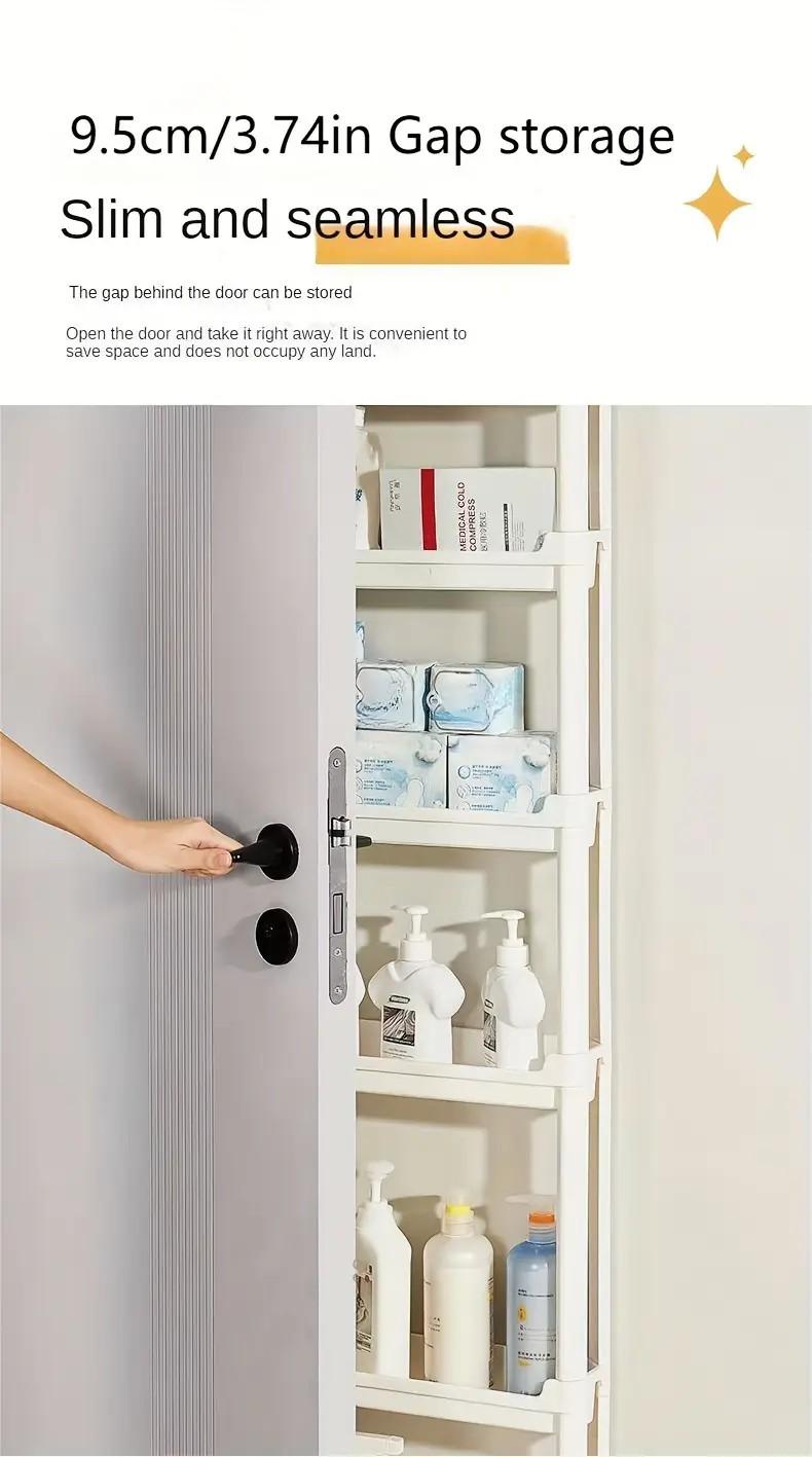 ULTRA-THIN Behind Door Storage Rack - 8-Tier Space Saver for Bathroom & Kitchen! No Drilling, Fits Narrow Gaps, Plastic  (Small Space Essential!) Organiser shoe rack organizer shoe rack organizer