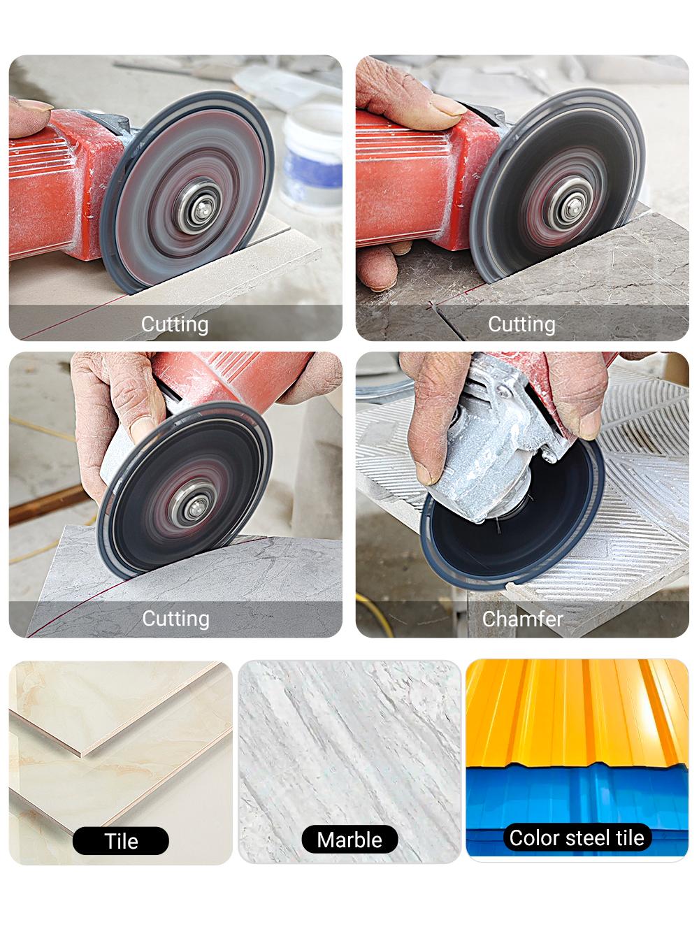 LOZLIN 4.5" 1PCS/3PCS Diamond Tile Cutting Blades - Ultra-Thin Dry Cutting Disc for Ceramic, Marble, Granite - Angle Grinder Blades& Durable for Masonry/Construction Power Tool SummerVibes