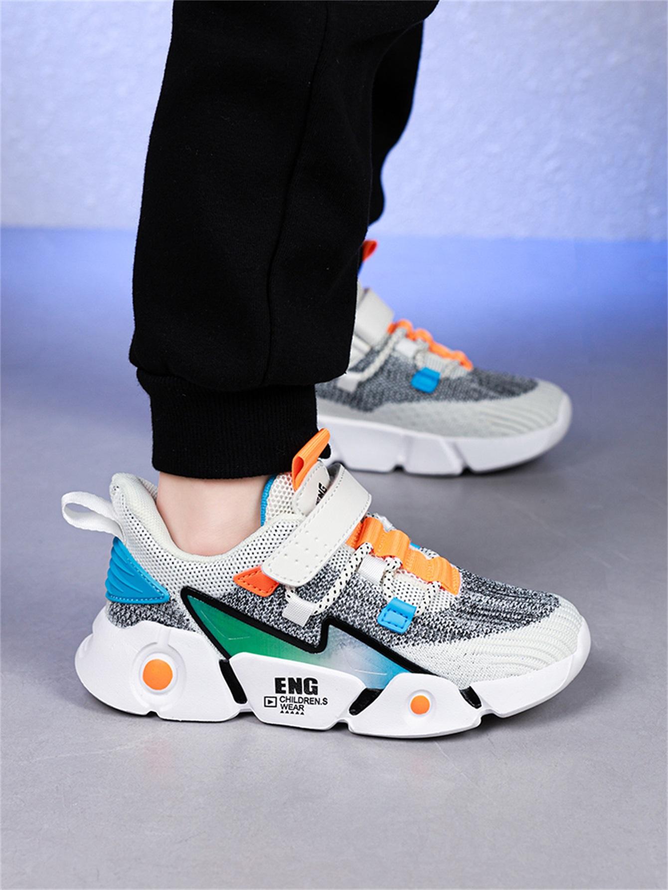 Boys Girls Trendy Gradient Color Classic Fashion Casual Shoes, Campus Lightweight Comfort Outdoor Sports Shoes, PU Leather Eva Sole