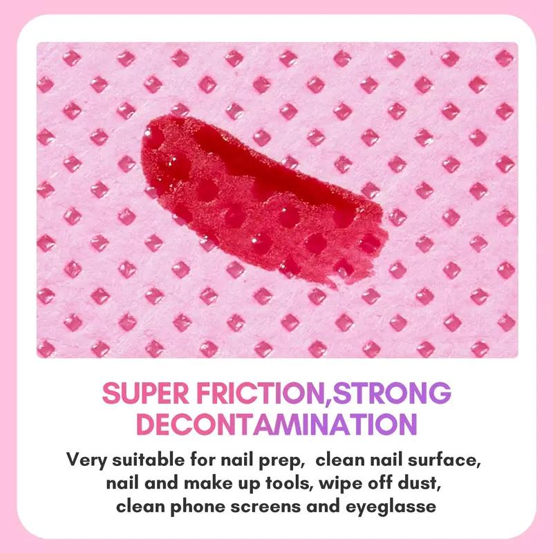 Pink Lint Free Nail Wipes for Gel NailPolish Remover,300pcs Super Absorbent SoftNail Wipes Gel Pads for Eyelash ExtensionsRemover, Nail Prep, Cleaning Glue, Lint FreeCotton Pads Cleanser Nail Care ManicureCleansing Salon Sanitizer