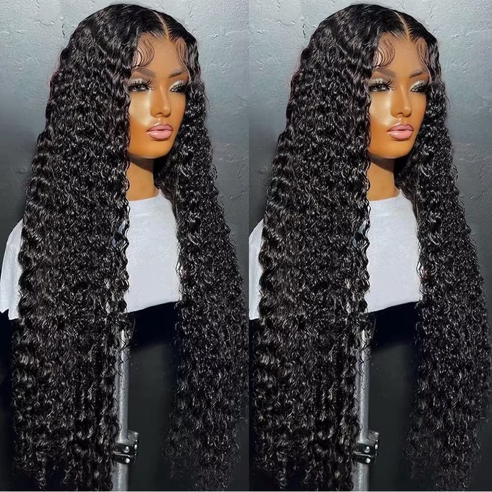 TikTokShopBlackFriday Bling Hair Deep Wave HD Transparent 13x4 Lace Front Human Hair Wig 13x6 Lace Frontal Wigs Brazilian For Black Women 180% Density Natural Color #dealsforyoudays