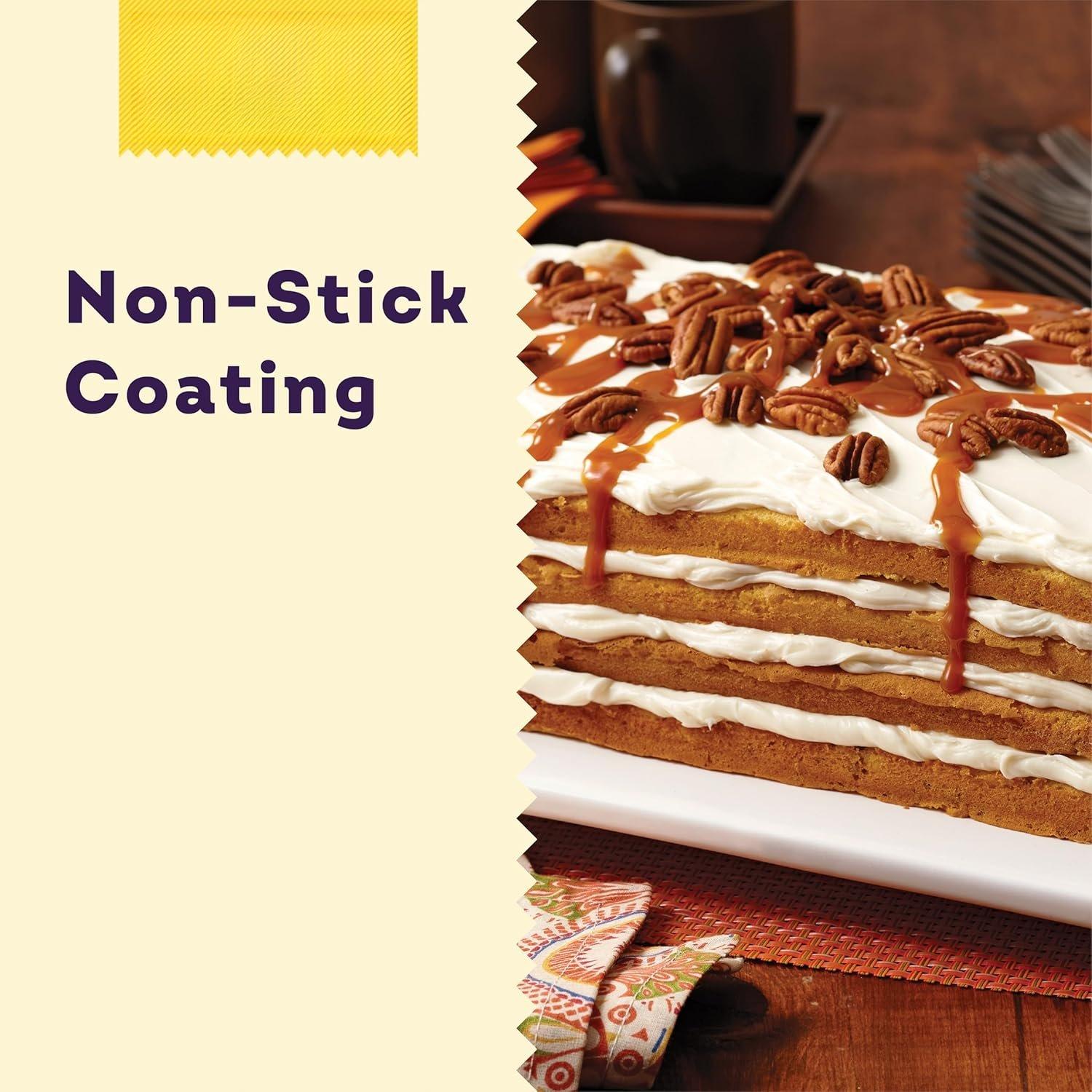 Easy Layers Sheet Cake Pan, Rectangle Sheet Pan, 2- Baking Sheets Set, Steel
