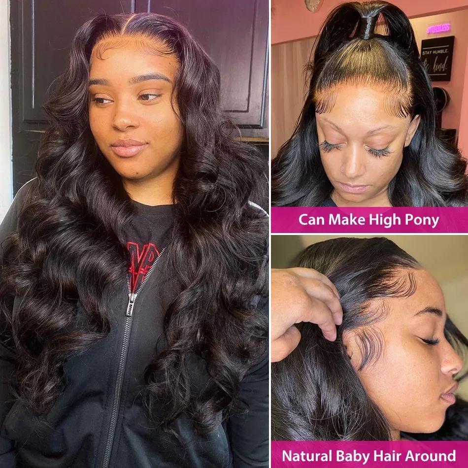 Tuneful HD Transparent 13x6 Lace Front Human Hair Wigs Raw Indian Body Wave Pre Plucked Human Hair HD Lace Frontal Wigs