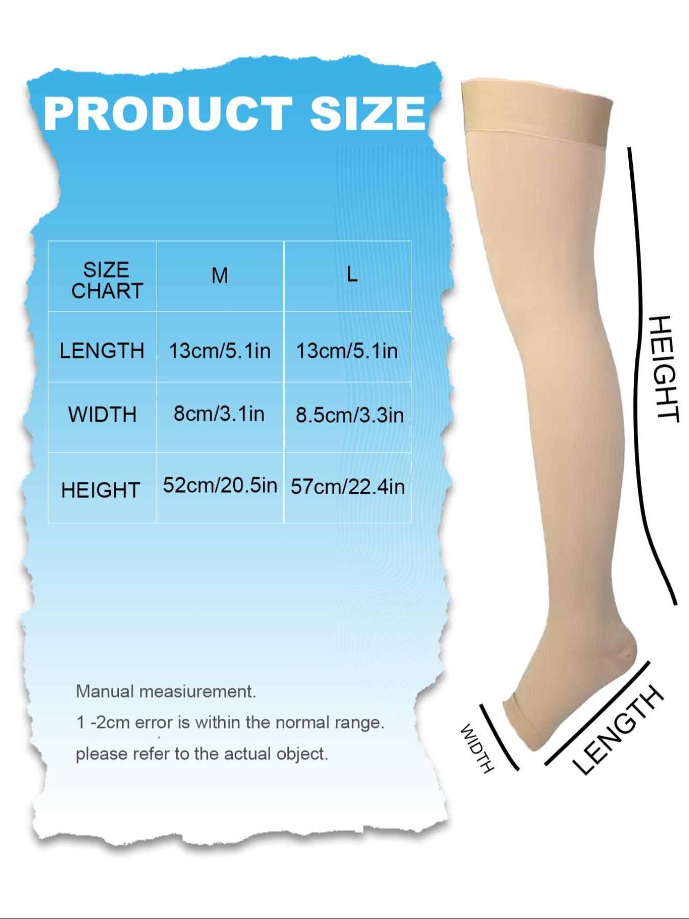 2 Pairs Knee Thigh High Compression Stockings Over the Knee for Women Men Long Socks Compression Athletic Socks 15 - 20 mmhg Circulation Socks Blood Flow Issues Running Pregnancy Sport Gym Medias para la Mujer Medical