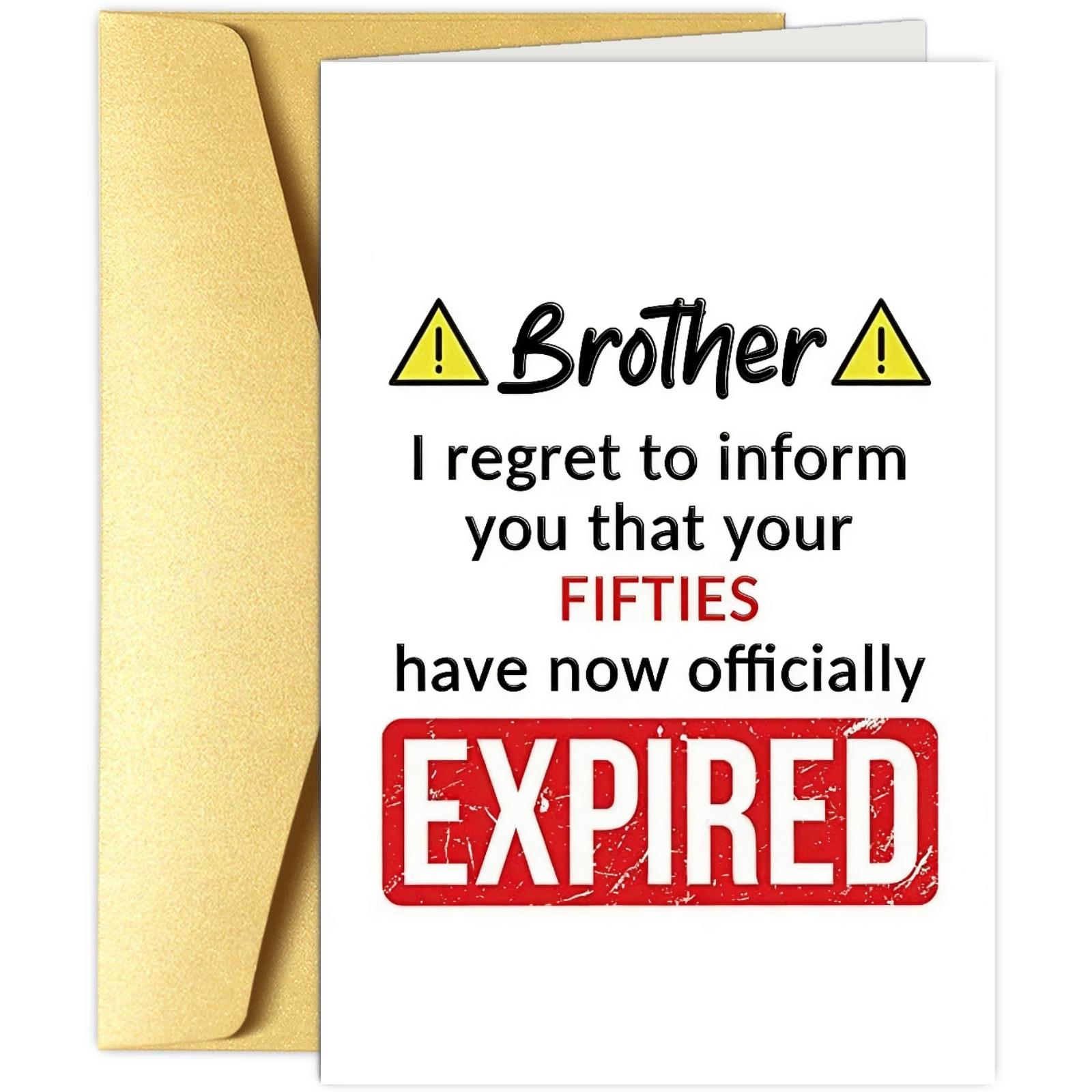 1/3/7pcs，Funny Birthday Card for Brother, 60th Birthday Greeting Card, Humorous Gift for Siblings,   Joke Birthday Card