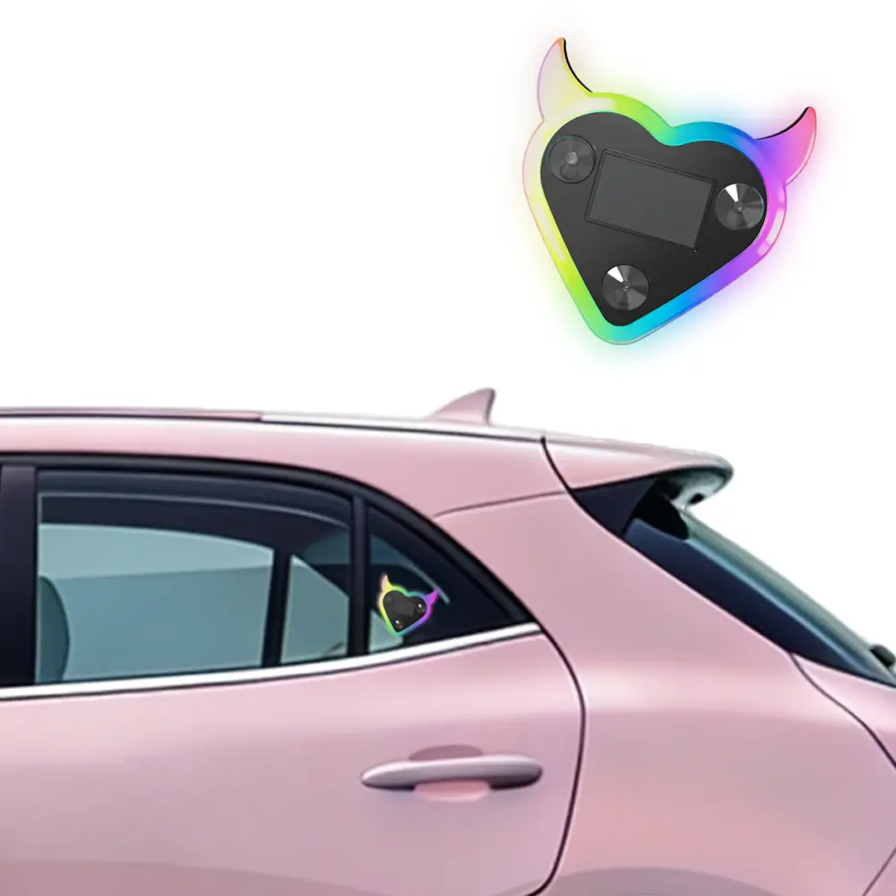 Solar RGB Car LED Window Lights, Led For Car, Romantic Heart-Shaped Neon Decorative Ambient Lighting with USB Power, Interior Led Vehicle Car Light Embellishments, Car Accessories #GLOBAL PICKS
