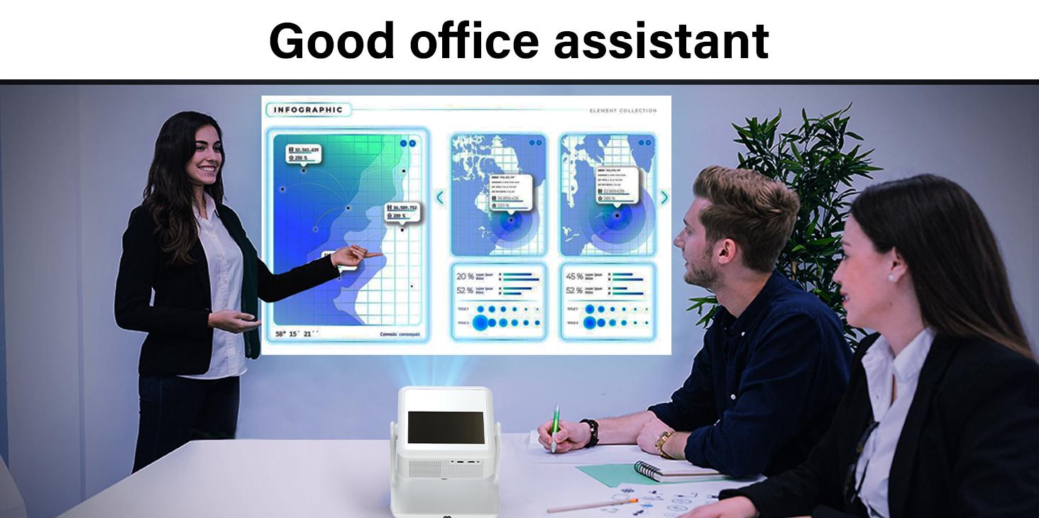 Aepuosem Touch Screen Projector Supports 4K, 800 ANSI Lumens with Auto Focus and Keystone Correction 3D DolbyAudio, WiFi 6 and Bluetooth 5.0 for Home Theater, Gaming, Outdoor Camping (HDMI/USB-C)