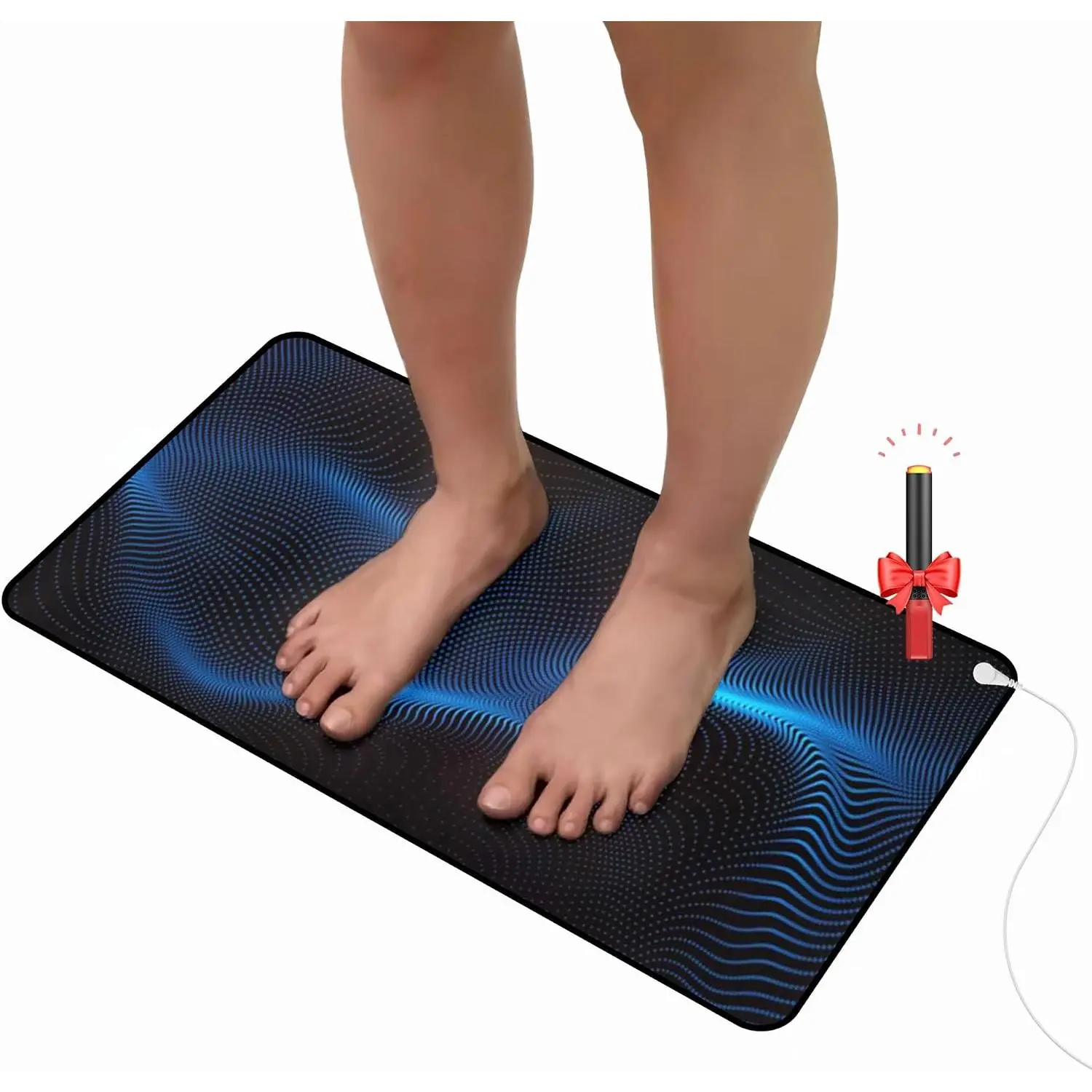Grounding Mat for Work, Grounding Pad with Conductivity Test Pen & 15ft Grounding Cord, Grounded Mats for Wellness, Indoor Grounding at Home, Office, Work. (10x26.7in)