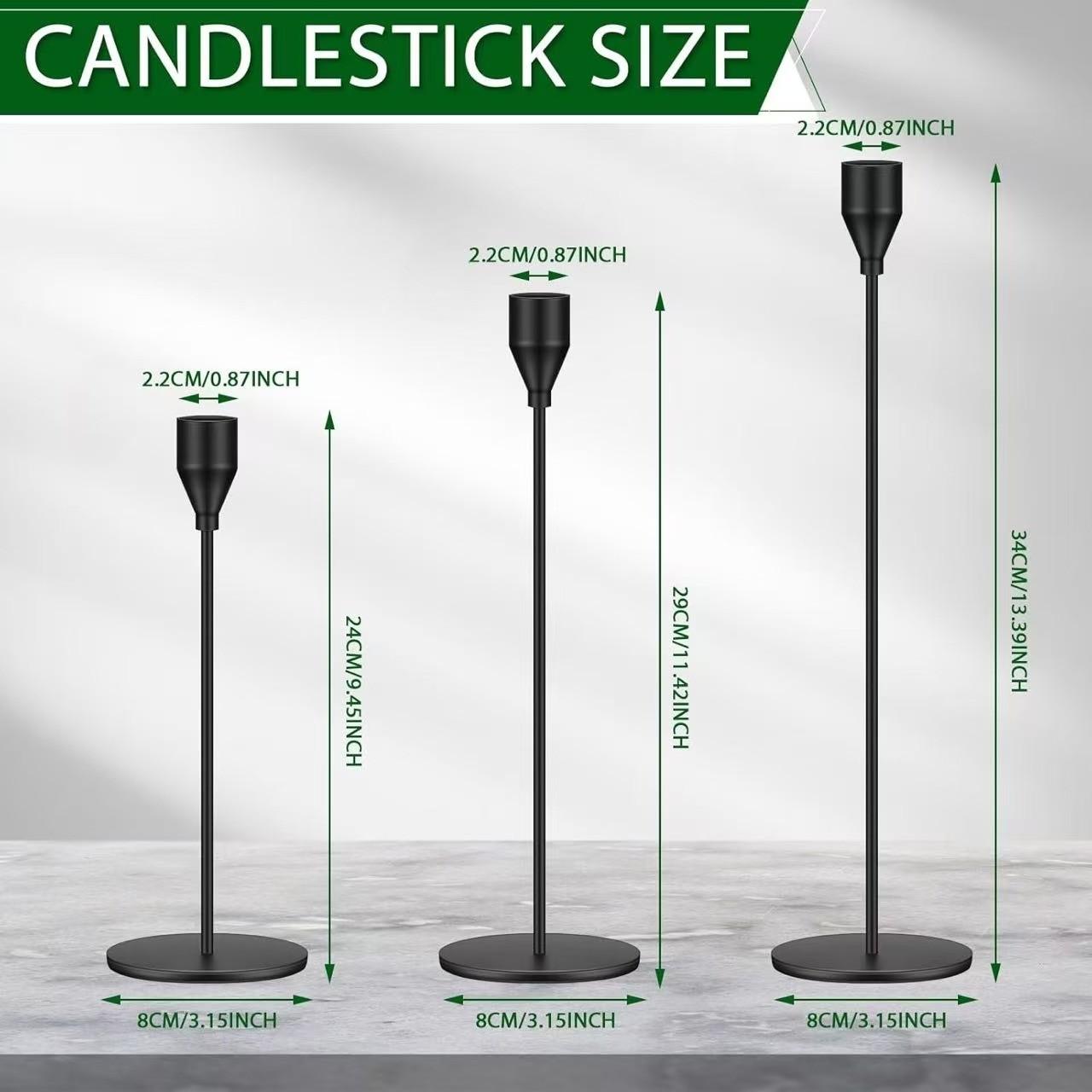 6pcs/3pcs Christmas Candle Holders, High Conical Metal Candle Stands, Modern Table Centerpiece, Party Church Fireplace Decor