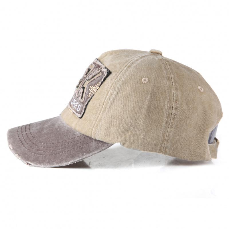 Washed distressed baseball cap, unique multifunctional men's hat, color-blocked duckbill cap, fashionable sun hat