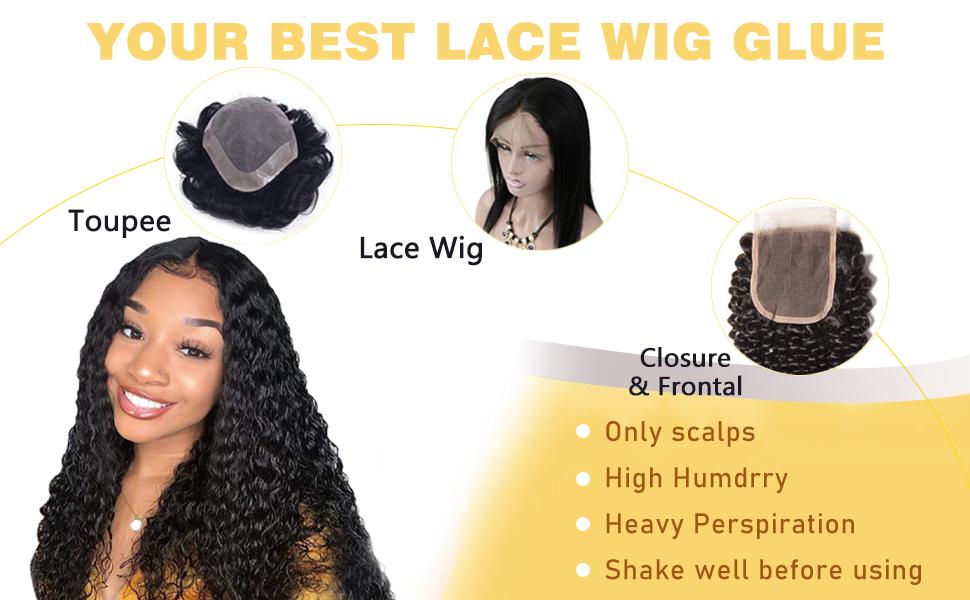 Goiple Lace Glue for Lace Front Wigs 38ML- Waterproof Wig Glue Strong Hold Adhesive Transparent Hair Bonding for Hair Replacement Gel Haircare